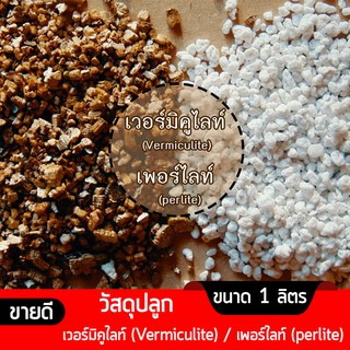 เวอร์มิคูไลท์​ (Vermiculite) / เพอร์ไลท์​ (perlite) 🌹 วัสดุปลูก วัสดุผสมดินปลูก วัสดุปลูกผักไฮโดรโปนิกส์ ขนาด 1 ลิตร