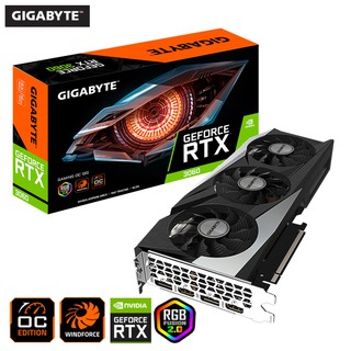 VGA (การ์ดแสดงผล) GIGABYTE GeForce RTX 3060 GAMING OC 12G (LHR) (GV-N3060GAMINGOC-12GD) ประกัน 3 ปี