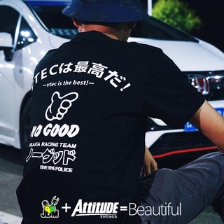 เสื้อยืดแขนสั้น ผ้าฝ้าย พิมพ์ลาย ATTITUDE ATTITUDE Online Mall JDM Honda Fit Civic VTEC Osaka Ramos สําหรับผู้ชายยืด.สบา