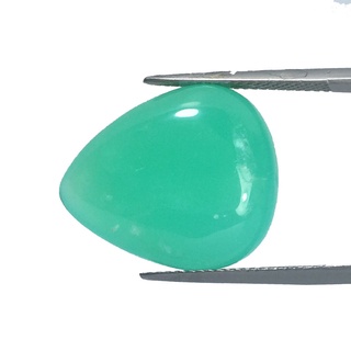 19.25 Ct คริสโซเพรสธรรมชาติ NATURAL CHRYSOPRASE PEAR CABOCHON LOOSE GEMSTONE FOR FINE JEWELLERY