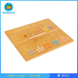 ♧[AlmenclaabMY] Montessori Educational Toys 1-3 Wooden Number Tracing Board Counting Aid