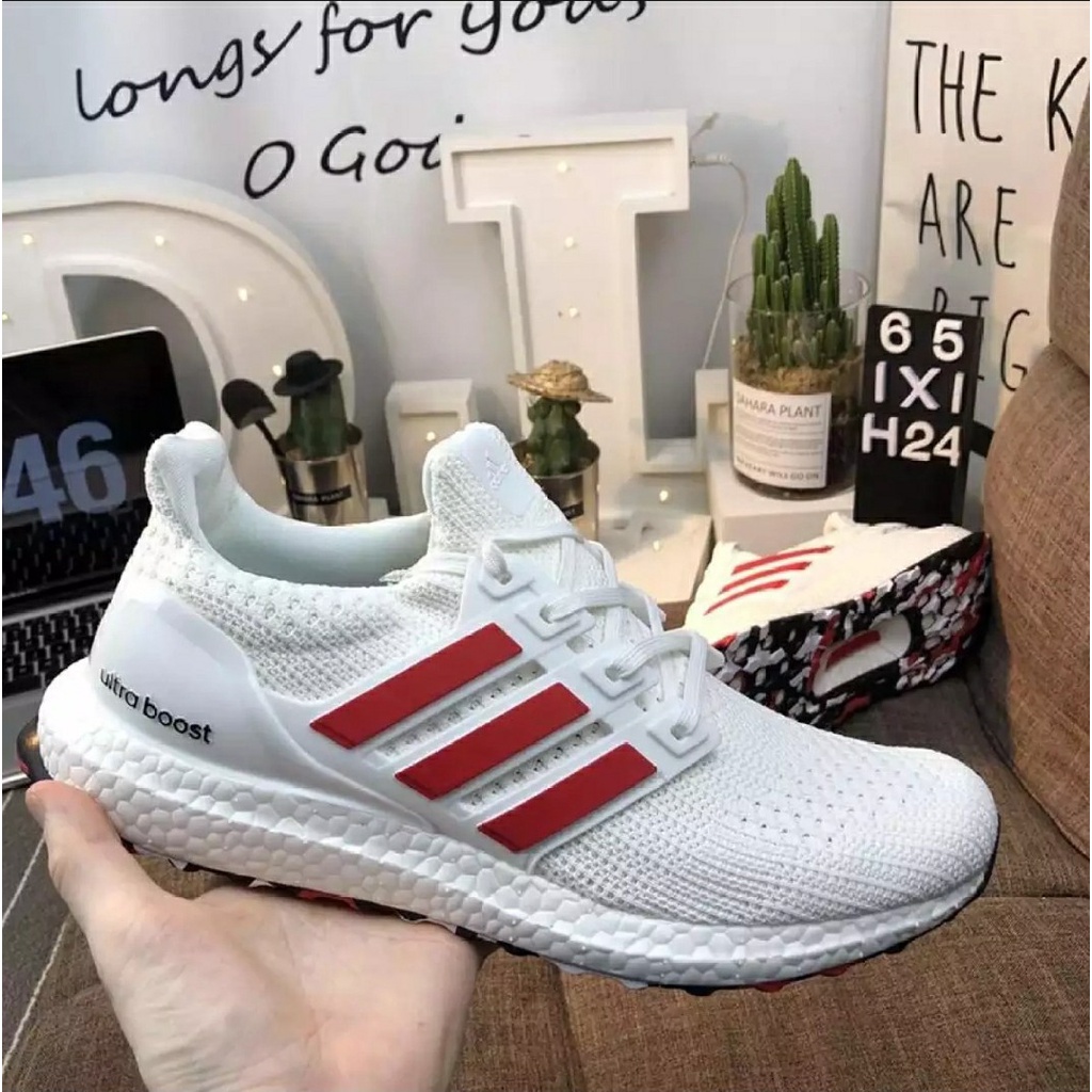 [PK_God]  รองเท้าAdidas Ultra Boost 4.0 Active Red Cloud White