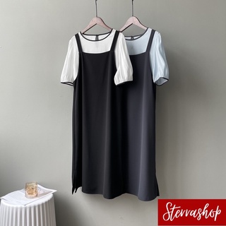 Sterrashop - Amanda mini dress เดรสเอี๊ยมปรับสายได้