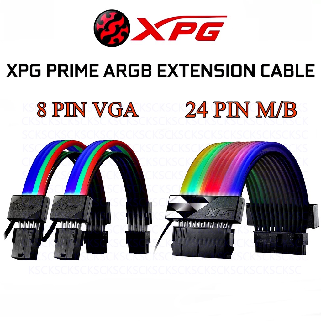 XPG PRIME ARGB EXTENSION CABLE 8pin - VGA  / XPG PRIME ARGB EXTENSION CABLE - MB 24pin สายแบบ Lian L