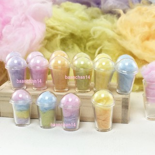 baanchan14 ของจิ๋ว สายไหม ใส่แก้ว miniature dollhouse cotton candy ของชำร่วย ของสะสม handmade ของที่ระลึก ของเล่น