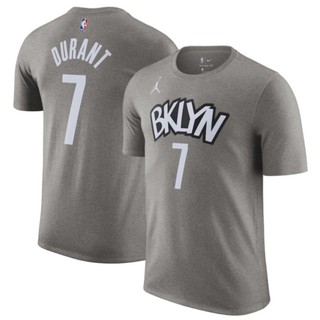 การพิมพ์ฝ้ายเสื้อยืดแขนสั้นพิมพ์ลาย Nba Jordan Brooklyn No. 7 Kevin สําหรับผู้ชายS-4XL