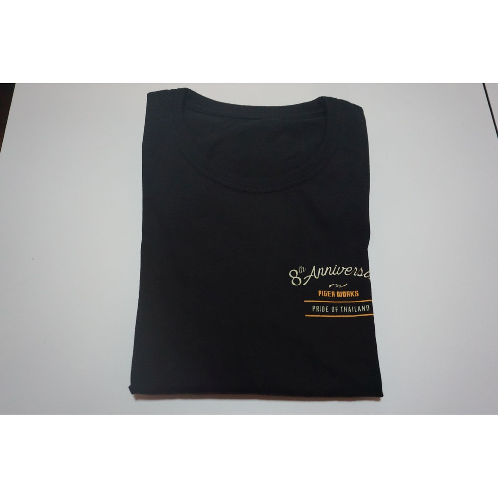 ขายเสื้อยึดสีดำT-Shirt PIGER WORKS 8 th Anniversary(พิกเกอร์เวิร์คส)มือสอง ไม่เคยใส่ ของแท้ 100%