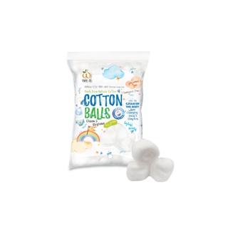 Wel-B Cotton Balls 100g (เวลบี สำลีก้อน ขนาด 100 กรัม) (แพ็ค 3ซอง) - สำลี สำหรับเด็ก ทารก สำลีก้อน ผลิตจากฝ้ายธรรมชาติ