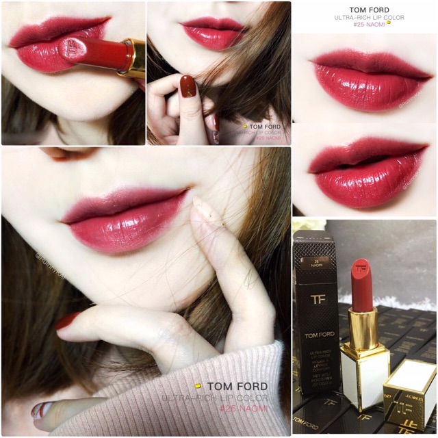 Tomford ultra rich #Naomi ลิปสติกหรู2g.  สีสวยทาง่ายเม็ดสีเด่นชัดปากอิ่มเงางาม กล่องครบnew | Shopee Thailand