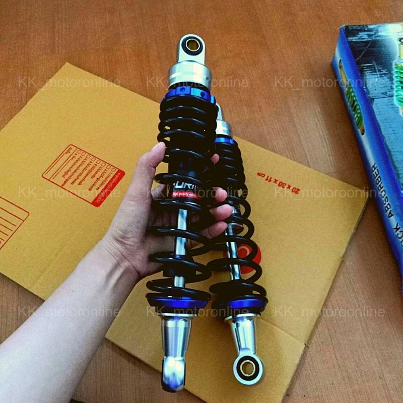 โช๊คแต่งหลัง โช้คหลังเวฟ WAVE100/110/125/110i/125i/DREAM/SUPERCUB ขนาด 320mm. สีน้ำเงินแกนดำ