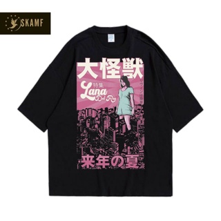 แขนสั้นcrew neckเสื้อยืดผ้าฝ้าย พิมพ์ลาย DEL REY Musical DTG สําหรับผู้ชาย และผู้หญิง Rey LOVE / ผู้หญิง / ผู้หญิงS-XXXX