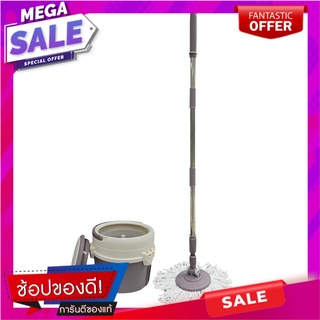 ชุดอุปกรณ์ถังปั่นกลมพร้อมไม้ม็อบ ACCO A6สีน้ำตาล ไม้ม็อบและอุปกรณ์ SPIN BUCKET MOP SET ROUND SHAPE ACCO A6 BROWN อุปกรณ์