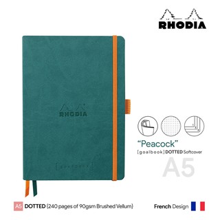 Rhodia Goalbook "Peacock" Dotted A5 Softcover - สมุดโน๊ตโรเดียโกล์บุ้ค ปกอ่อน A5 ลายจุด