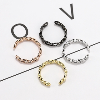 แหวนเงินสไตล์วินเทจปรับได้ Colorful Gold Ring Silver 925 Accessory Fashion QRA5