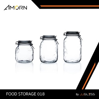 JJGLASS - (AMORN) FOOD STORAGE 018 - โหลแก้ว แฮนด์เมด เนื้อใส ฝาล็อคสูญญากาศ ไม่แนะนำให้ใส่หรือลวกน้ำร้อน น้ำเดือด โหลอาจแตกร้าวได้