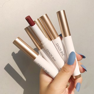 🌫SHELOVES Lipstick ลิปสติก กันน้ำ เนื้อเเมท ติดทน น่ารัก  เซ็ตลิป