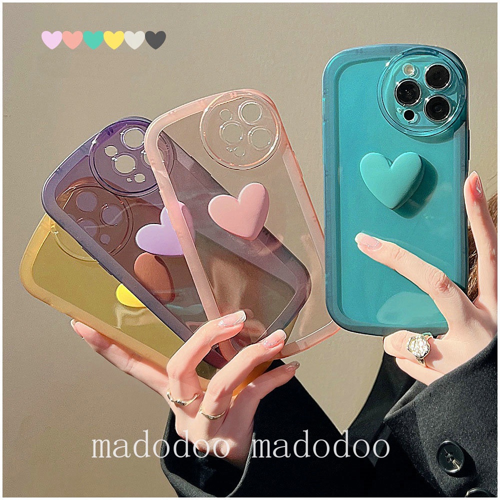 Huawei Nova 7i 5T 7 SE Y7P Y9S Y9 2019 Mate 20 Pro ins Candy Clear Soft Phone Case 3D Love Round Edge Airbag Anti-fall Full Fine Hole Lens Protection Back Cover NKS 18