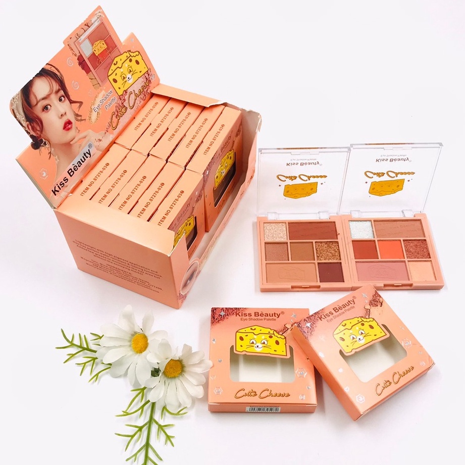 87278-03 อายแชโดว์ชอคโกแลต ออนโทนส้ม Kiss Beauty อายแชโดว์ชอคโกแลต เนื้อแมท กลิตเตอร์ 7 ช่อง