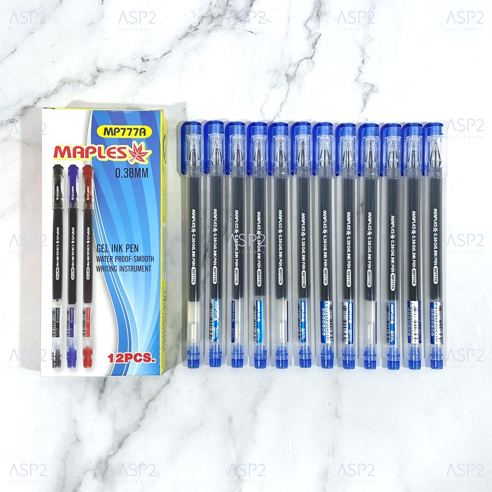 ปากกาเจล เมเปิ้ล Maples Gel Ink Pen MP777A 0.38 น้ำเงิน / ดำ / แดง - รูปที่ 6