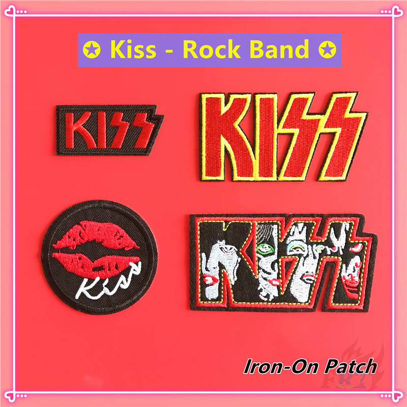 ☸ Kiss - แผ่นรีดติดเสื้อ แบบวงร็อคแข็ง ☸ แผ่นแพทช์รีดติดเสื้อ DIY จํานวน 1 ชิ้น