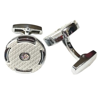 Cufflink กระดุมข้อมืองานสแตนเลสเกรดส่งออกคุณภาพพรีเมียมสีขาว