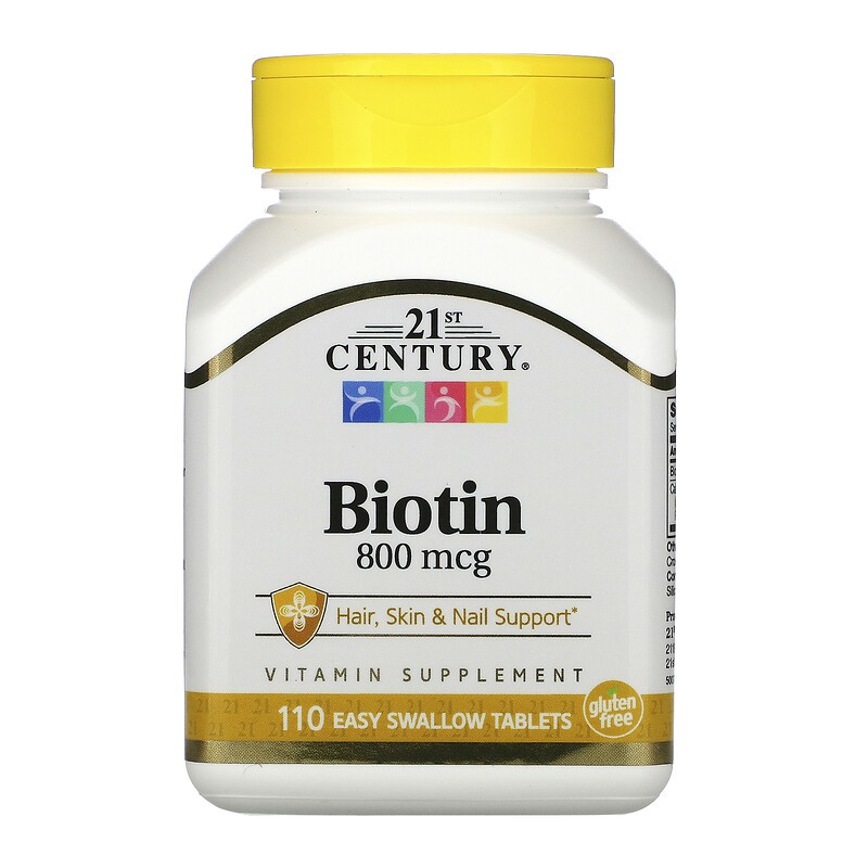 (พร้อมส่ง) 21st Century Biotin 800 mcg 110 Easy Swallow Tablets