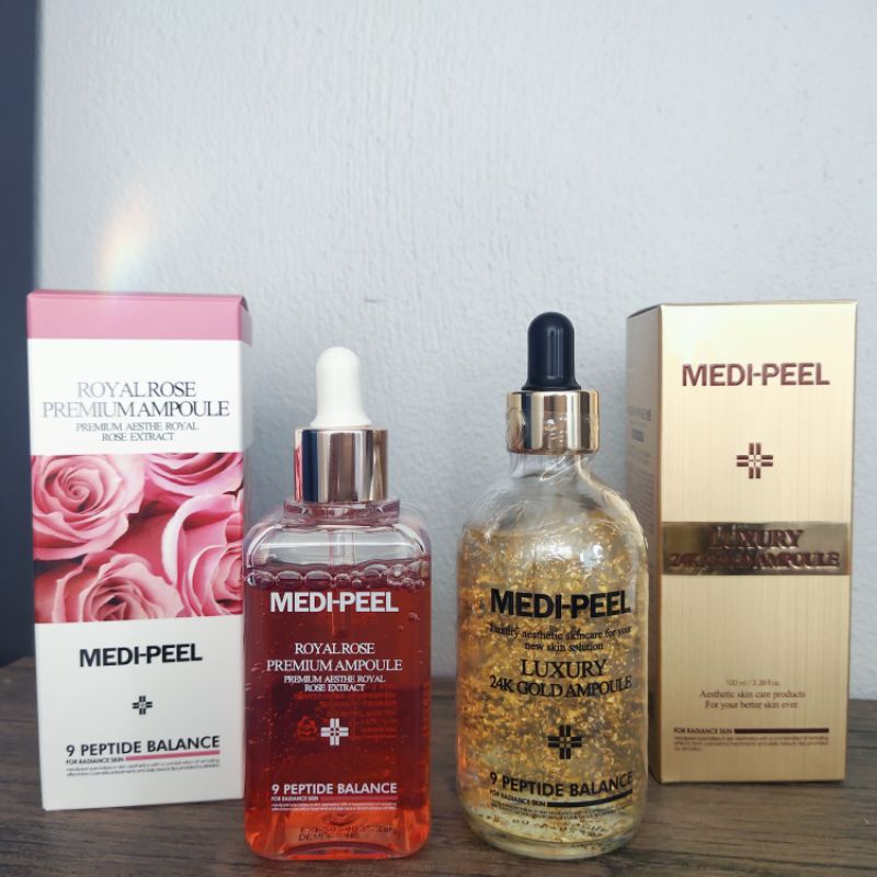 Medi-Peel Luxury 24K Gold Ampoule 100mL&Medi-Peel Luxury Royal Rose Ampoule 100mL.