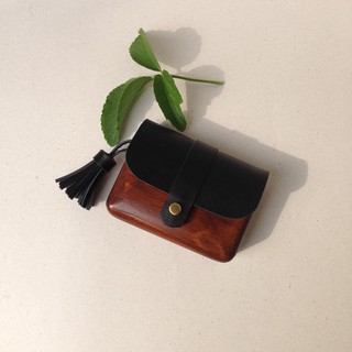 WOODVIEW กระเป่าไม้ กระเป๋าสตางค์รุ่น WALLET สี black with dark wood