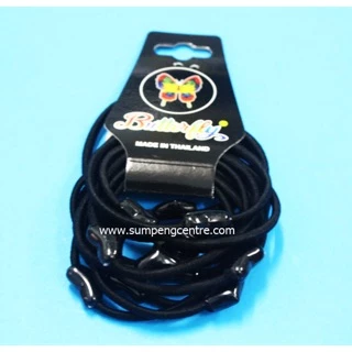ยางรัดผม ลูกปัดหัวใจ (12 ชิ้น), Heart shape bead hair rubber band (12 pieces)