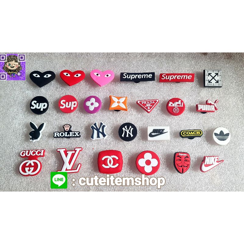 Shoes Charm Jibbitz Logo, brand👟ตุ๊กตาติดรองเท้า พร้อมส่ง ✨สั่ง 5 แถม 1✨ตัวแถมทางร้านสุ่มให้นะคะ