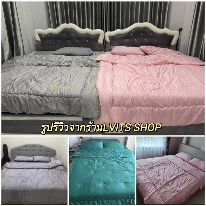 🔥SALE🔥ชุดเครื่องนอนเนื้อผ้าSatin100%  ครบชุด6ชิ้น ผ้าปู6ฟุต ผ้านวมผืนใหญ่เกือบ8ฟุต ทอ400เส้นด้าย รูปที่ 3