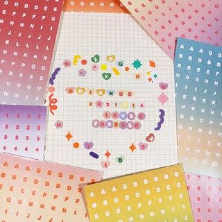 CH丨3pcs/lot Gradient Alphabet Stickers Stationery C121