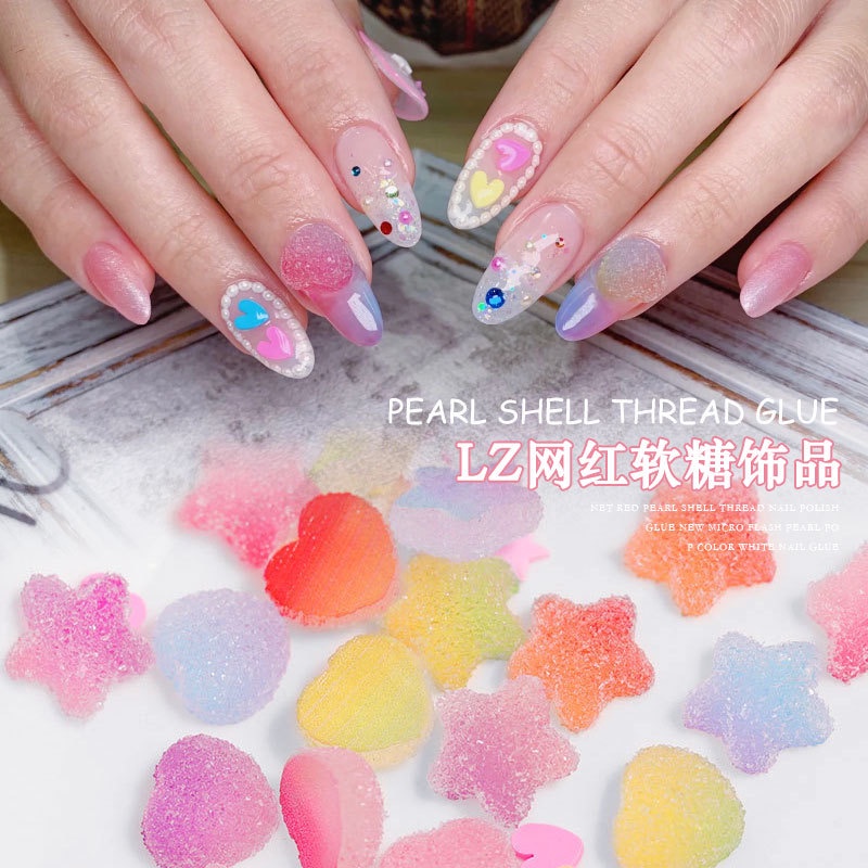 อะไหล่เยลลี่แต่งเล็บ Nail Jelly DIY 4D เยลลี่หัวใจ โฟมแต่งเล็บ เยลลี่ดาว ดาว หัวใจ หลากสี อะไหล่ติดเ