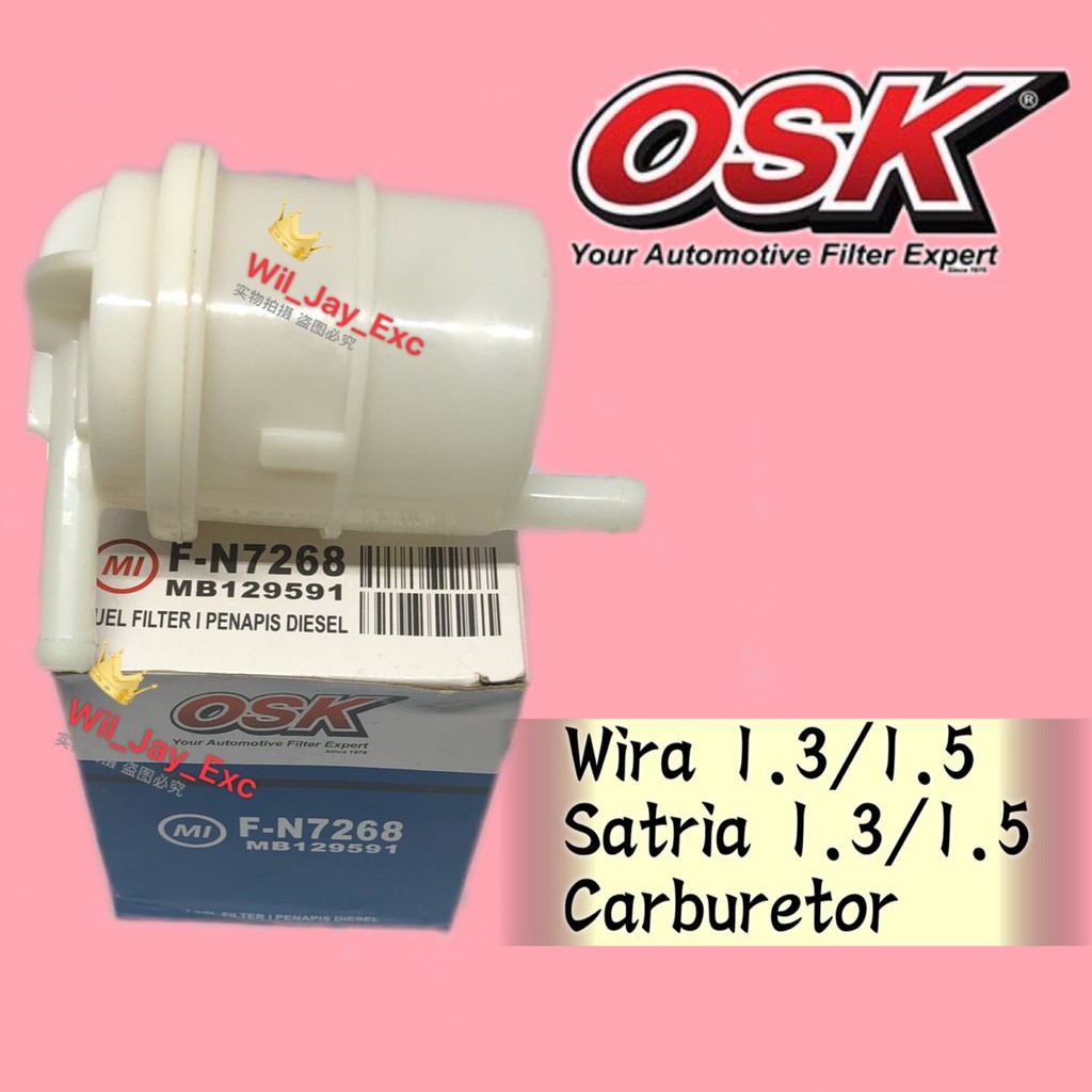 OSK F-N7268 FUEL FILTER SAGA 8V, WIRA , SATRIA CARBURETOR ENGINE (F-N7268)