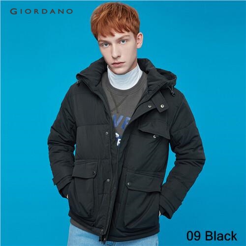 GIORDANO MEN Hooded long-sleeve cargo quilted coat 01079744