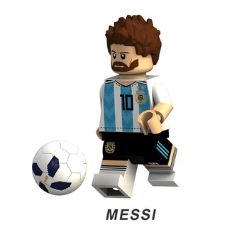 Messi Argentina ฟิกเกอร์นักกีฬาชื่อดัง Football Star FI-FA บล็อกตัวต่อ ของเล่นสําหรับเด็ก ของขวัญ