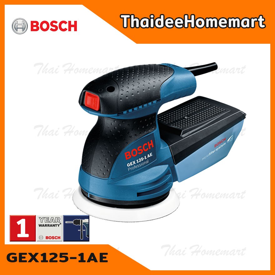 BOSCH เครื่องขัดกระดาษทรายกลม 5 นิ้ว รุ่น GEX125-1AE (250วัตต์) รับประกัน 1 ปี 06013875K0