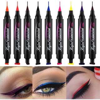 ปากกาอายไลเนอร์ Liquid Eyeliner แบบสองหัวแห้งเร็วสีดําติดทนนาน