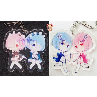 **พร้อมส่งในไทย**พวงกุญแจ Re:Zero Ram Rem (แพ็คใส่กล่อง)