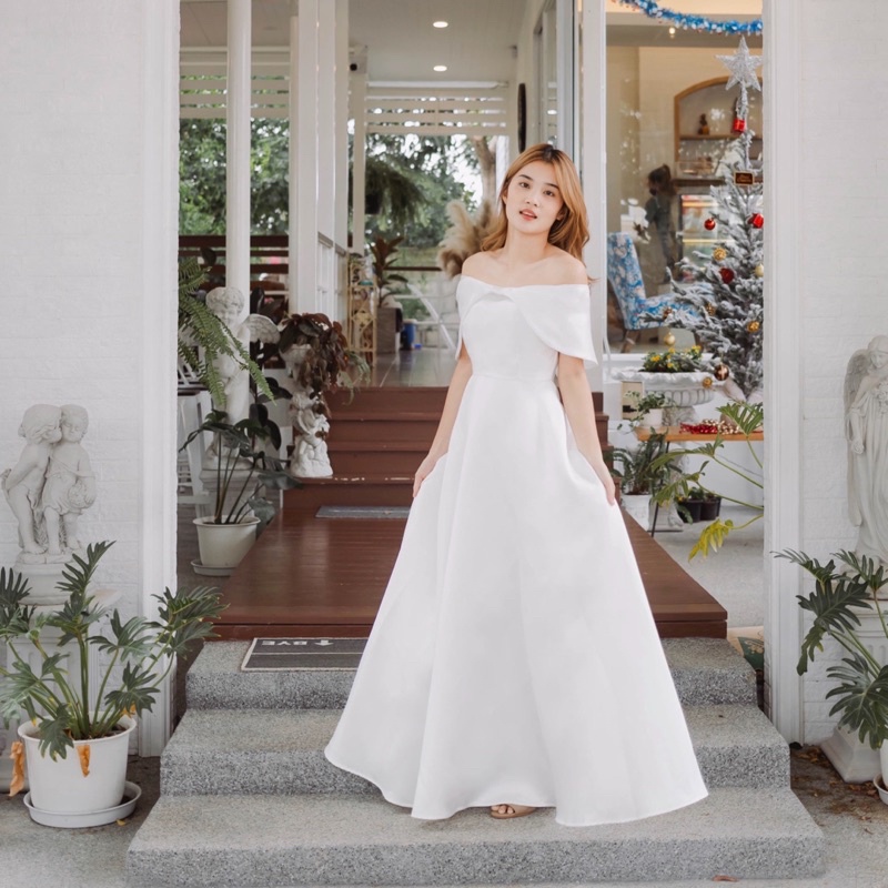 VO0263  สไตล์เจ้าสาวมินิมอล plus size ชุดไปงานแต่ง ชุดออกงาน เดรสเพื่อนเจ้าสาว [LUXURY707] ราคา ถูกที่สุด ดีลบีเคเค แกลเลอรีภาพที่ 7