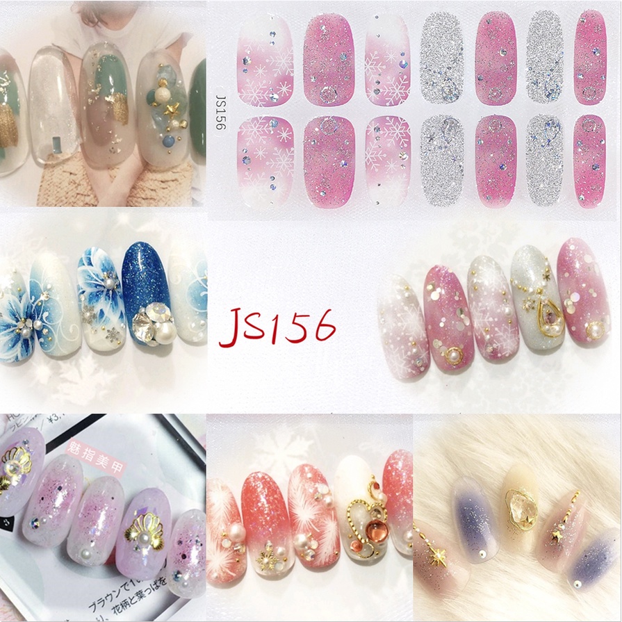 ( 14 ชิ้น ) สติ๊กเกอร์กันน้ําสําหรับตกแต่งเล็บ Js141 - Js160