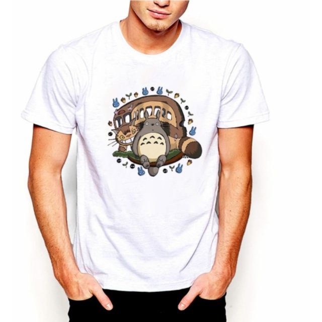 🔥 Spirited Away Totoro การ์ตูนน่ารักผู้หญิงสวมใส่ฤดูร้อนผู้หญิงรอบคอแขนสั้นเสื้อยืด Party Costumeเสื