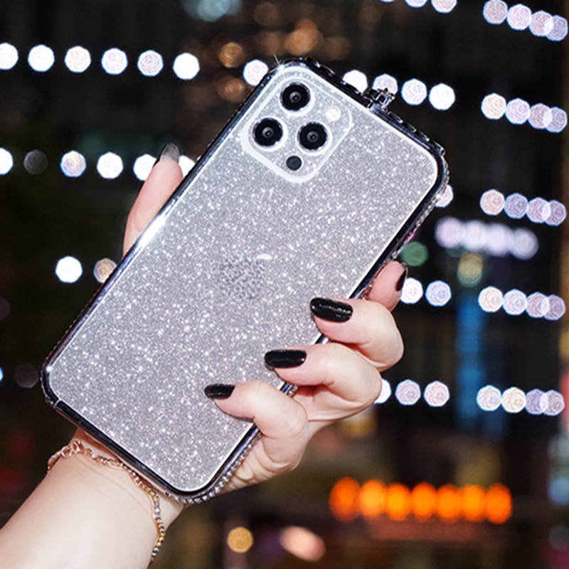 เคสโทรศัพท์มือถือ กรอบโลหะ ประดับเพชรเทียม กลิตเตอร์ สําหรับ iPhone 15 14 13 Promax 12 11Pro 12Pro 13 Pro - รูปที่ 5