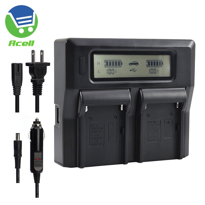 Lcd Dual Battery Fast Charger For Sony Np F550 F570 F770 F960 F970 Qm71d Qm91d Fm500h Sokkia 4200