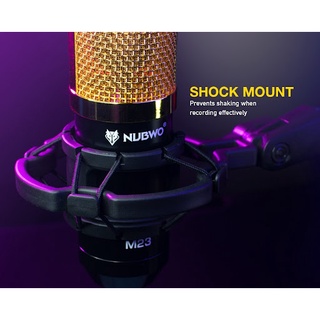 ไมโครโฟนอัดเสียง คอนเดนเซอร์ Nubwo M23 Microphone Condenser สีเงิน