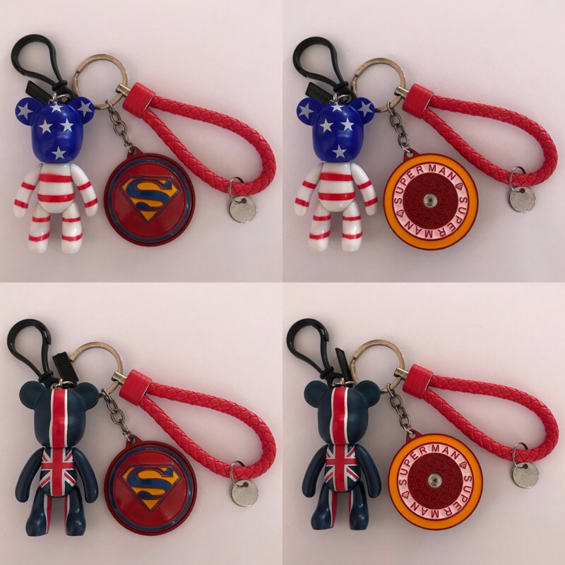 พวงกุญแจหมี + Superman หมุนได้
