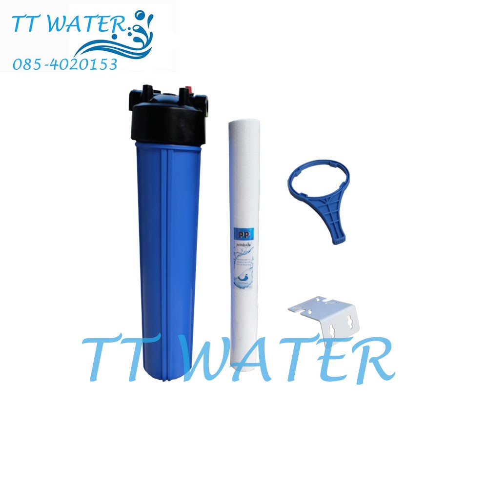 AQUATEK USA กระบอกกรองน้ำใช้ 1 ขั้นตอน พร้อมไส้กรองน้ำ PP 5 micron ขนาด 20 นิ้ว – โปรปัง