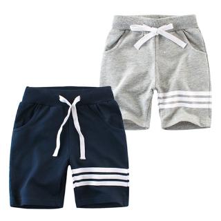 กางเกงขาสั้น ผ้าฝ้าย ลายขวาง แฟชั่นฤดูร้อน สำหรับเด็กผู้ชาย …