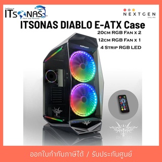 ITSONAS DIABLO TEMPERED GLASS RGB (BLACK) E-ATX CASE สินค้าใหม่ พร้อมส่ง รับประกัน 1 ปี