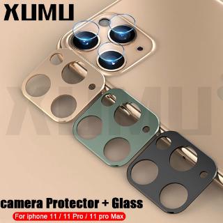 Xumu For iPhone 11 Pro Max Rear Camera Lens Tempered Glass Full Cover 9H Metal Ring Protector Film